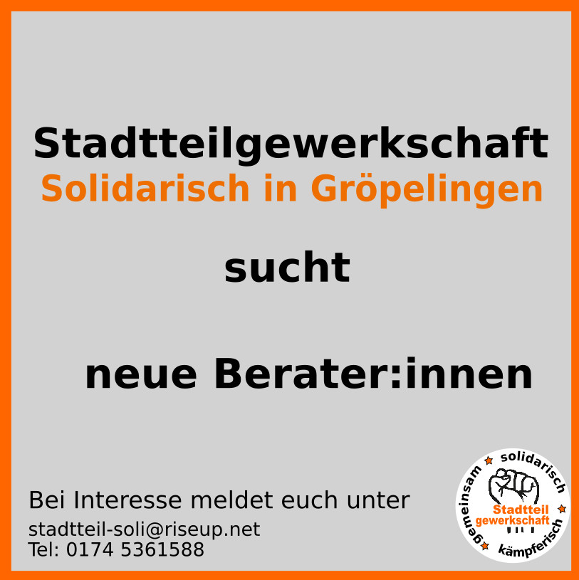Read more about the article Stadtteilgewerkschaft sucht solidarische Berater*innen