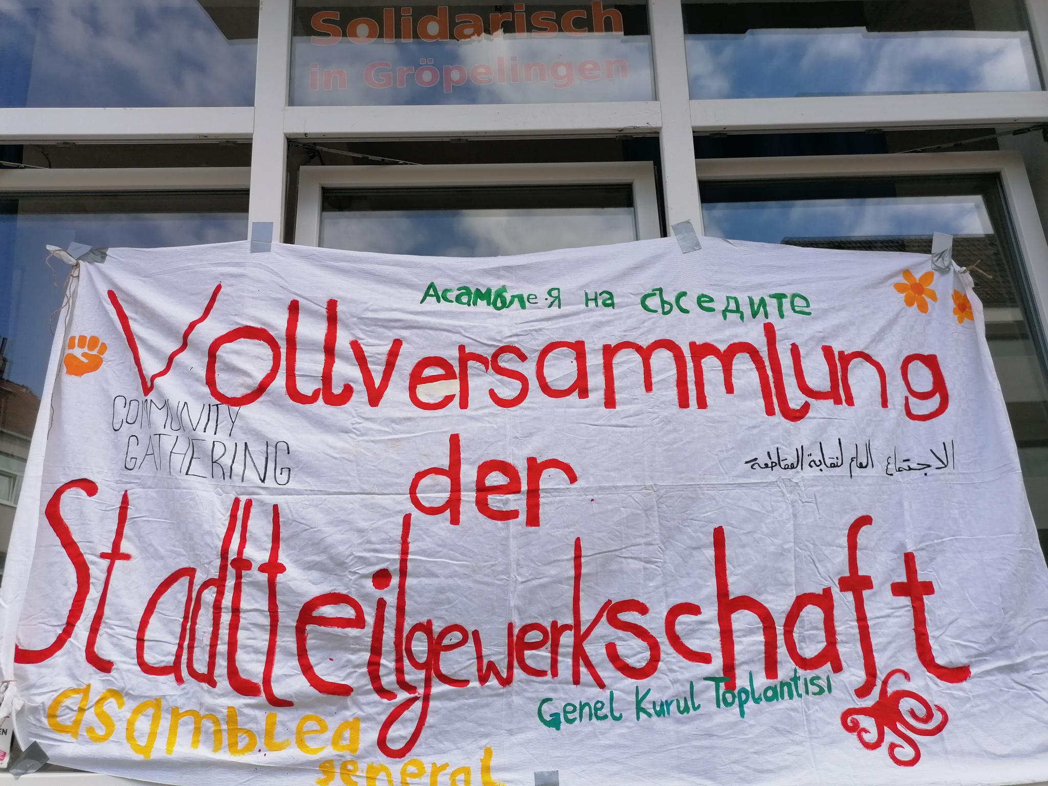 Read more about the article 1 Jahr Vollversammlungen der Stadtteilgewerkschaft Solidarisch in Gröpelingen