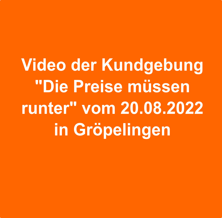 Read more about the article Video über die Kundgebung „Die Preise müssen runter“